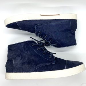Toms Paseo High Sneakers in Navy Pony Hair